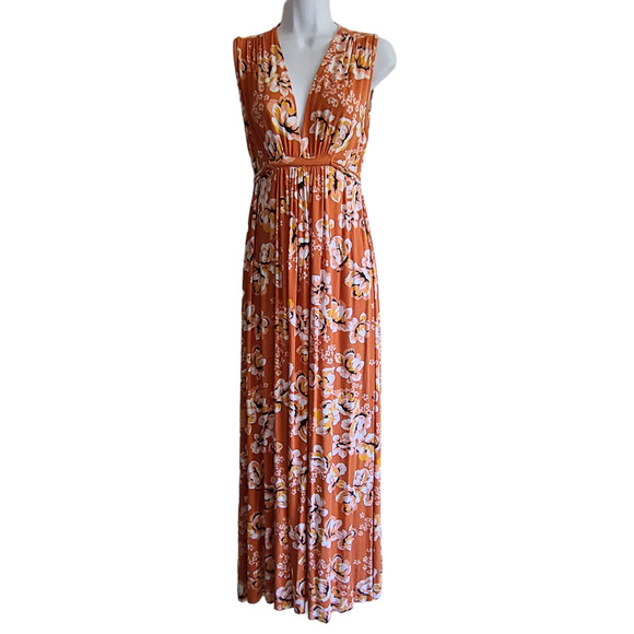 RACHEL PALLY Orange Floral Zahara Sleeveless‎ Maternity Maxi Dress Women's XS - Picture 2 of 15